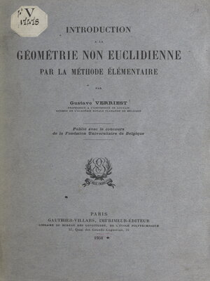 cover image of Introduction à la géométrie non euclidienne par la méthode élémentaire